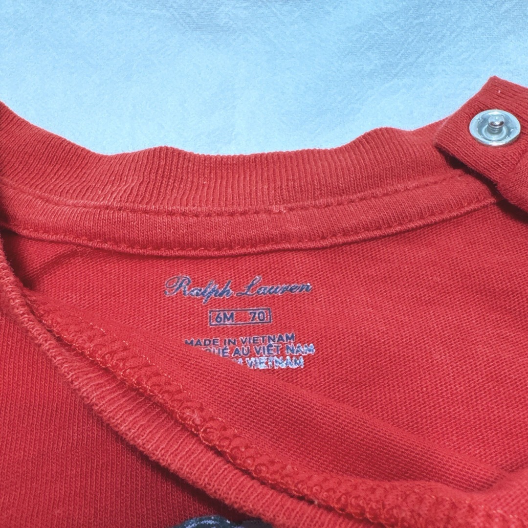 ポロベア Tシャツ 70 赤 半袖 ベビー服 赤ちゃん レッド ラルフローレン キッズ/ベビー/マタニティのベビー服(~85cm)(Ｔシャツ)の商品写真