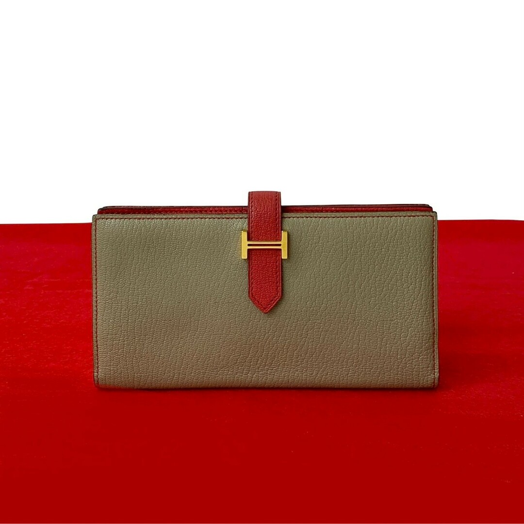 HERMES エルメス ベアン スフレ 長財布 三つ折り財布 男 女 310 HERMES - 極 美品 希少品 □N 刻印 HERMES エルメス ベアン