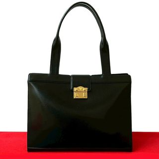 グッチ(GUCCI)のほぼ未使用 GUCCI グッチ オールドグッチ ヴィンテージ ロゴ 金具 レザー 本革 トートバッグ ビジネスバッグ A4収納可能 ブラック 42369(トートバッグ)