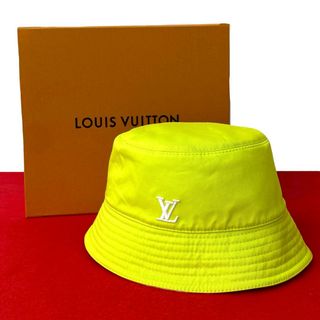 ルイヴィトン(LOUIS VUITTON)の未使用保管品 保存箱付き LOUIS VUITTON ルイヴィトン リバーシブル バケットハット モノグラム ネオン コットン 帽子 ハット 白 67710(ハット)