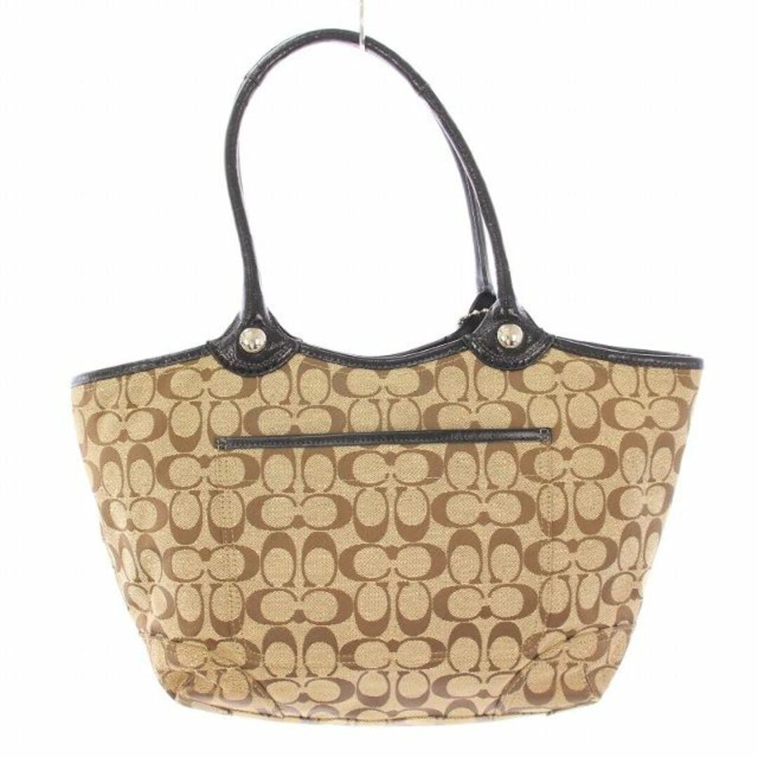 【美品】COACHコーチ　トートバッグ　ハンドバッグ　シグネチャー　ベージュ COACH - コーチ シグネチャー トートバッグ ハンドバッグ