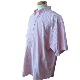 ブルックスブラザーズ(Brooks Brothers)のブルックスブラザーズ　半袖　ギンガムチェックシャツ　ピンク　サイズXL 刺繍(シャツ)