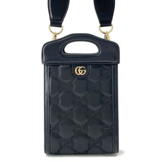 グッチ(GUCCI)のグッチ ハンドバッグ GGマトラッセ トップハンドル ミニ 723776 GUCCI 2way 黒(ハンドバッグ)