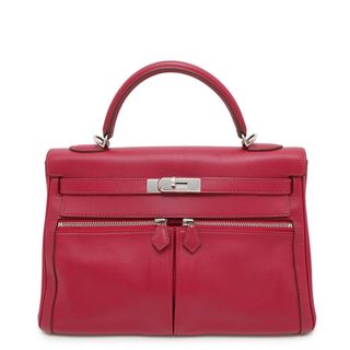 エルメス(HERMES)のエルメス ハンドバッグ ケリーラキ32 ルビー/シルバー金具 スイフト □O刻印 2wayショルダー(ハンドバッグ)