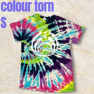 Colortone - U93🩵　color tone ダイタイロゴTシャツ プロビデンス S カラフル