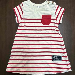 ベビー服ワンピース サイズ80 赤白ボーダー