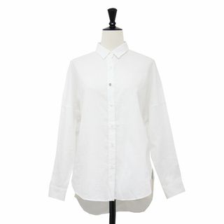 アッパーハイツ(upper hights)のupper hights アッパー ハイツ シャツ ホワイト 白 サイズ:0(S) / コットン リネン ロングスリーブ シャツ / 長袖 レギュラーカラー タック ドロップショルダー / 日本製 / トップス ブラウス 【レディース】【中古】(シャツ/ブラウス(長袖/七分))