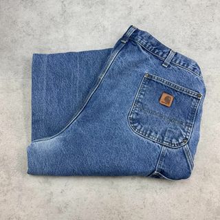 カーハート(carhartt)のカーハート　ダブルニー　デニムペインターパンツ　古着　青　W42 L30(ワークパンツ/カーゴパンツ)