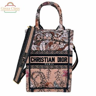 Christian Dior - CHRISTIAN DIOR クリスチャン・ディオール ブックトート バーティカル フォンバッグ キャンバス ピンク系 S5555CRZI_M973 ミニバッグ 2WAY ショルダーバッグ レディース 刺繍 ジャルダンマジック エンブロイダリー ローズプードル