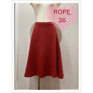 ロペ(ROPE’)のROPE ロペ　Aライン　フレア　スカート　ベージュ　膝丈　Sサイズ　36(ひざ丈スカート)
