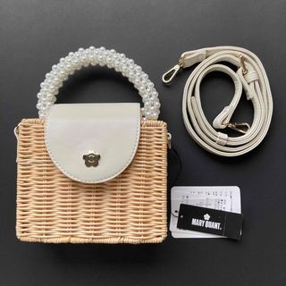 マリークヮント(MARY QUANT)の【訳あり新品】マリークワント　カゴバッグ　ポシェット　アイボリー(かごバッグ/ストローバッグ)