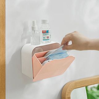 壁掛け収納ケース多機能小物整理ボックス サニタリーボックス化粧品収納 省スペース(小物入れ)