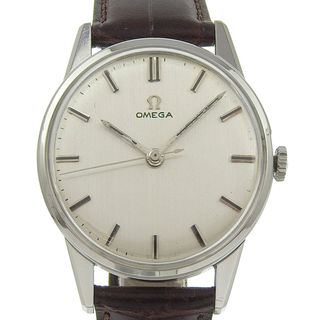 オメガ(OMEGA)の【OMEGA】オメガ ヴィンテージ cal.286 14772 SC-62 ステンレススチール×型押しレザー 手巻き メンズ シルバー文字盤 腕時計(腕時計(アナログ))