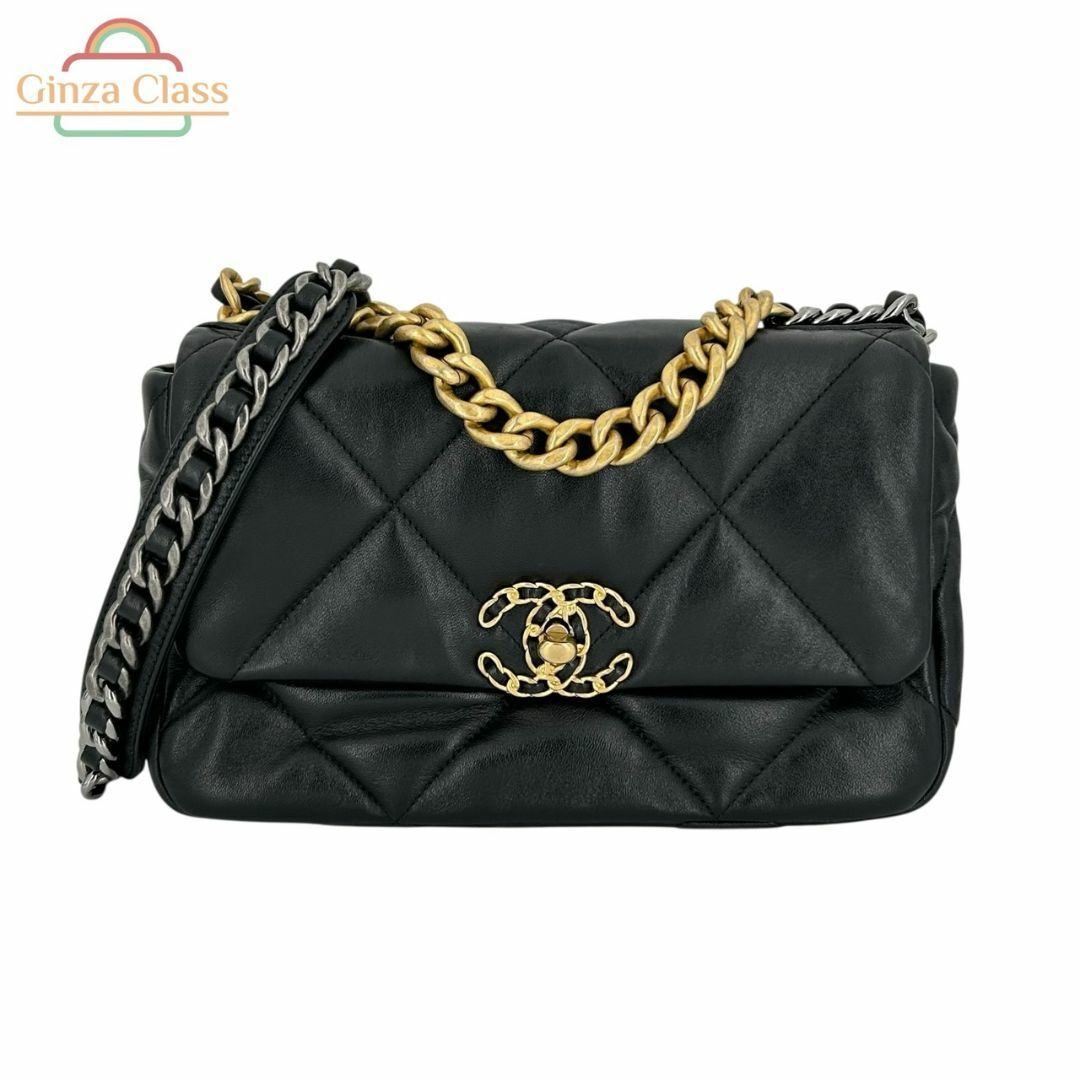 CHANEL(シャネル)のCHANEL シャネル CHANEL 19 ディズヌフ マトラッセ チェーン ショルダーバッグ?ラムスキン ブラック AS1160 アンティーク金具 ココマーク レディース 2WAY ハンドバッグ レディースのバッグ(ショルダーバッグ)の商品写真
