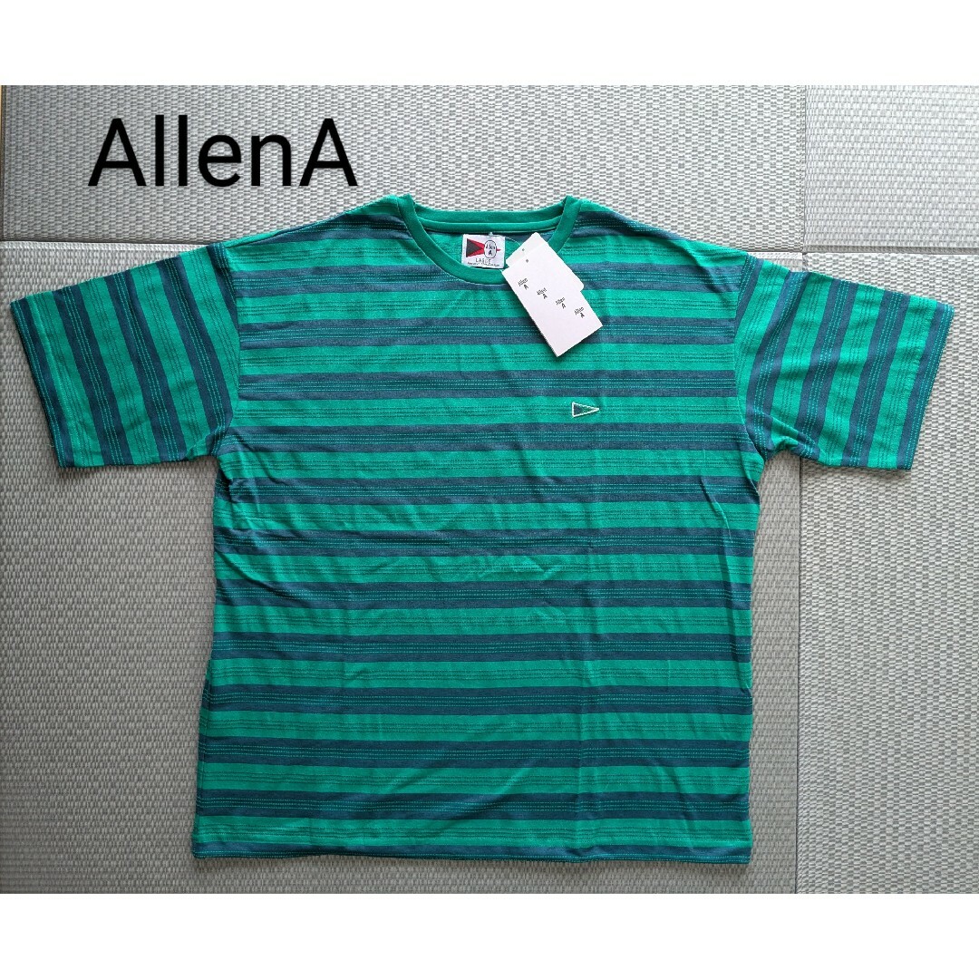 新品 Allen A 未使用 Tシャツ タグ付き アレンエー ボーダーT 緑 L メンズのトップス(Tシャツ/カットソー(半袖/袖なし))の商品写真