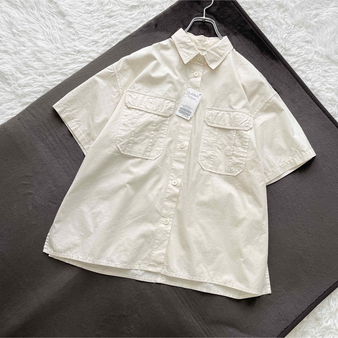 Spick & Span(スピックアンドスパン)のタグ付き未使用✨Spick and Span ガーメントダイサファリシャツ レディースのトップス(シャツ/ブラウス(長袖/七分))の商品写真
