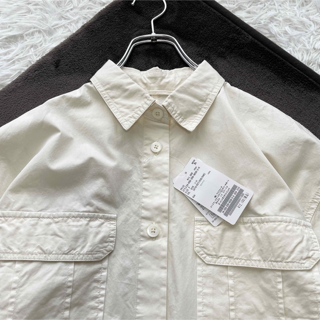 Spick & Span(スピックアンドスパン)のタグ付き未使用✨Spick and Span ガーメントダイサファリシャツ レディースのトップス(シャツ/ブラウス(長袖/七分))の商品写真