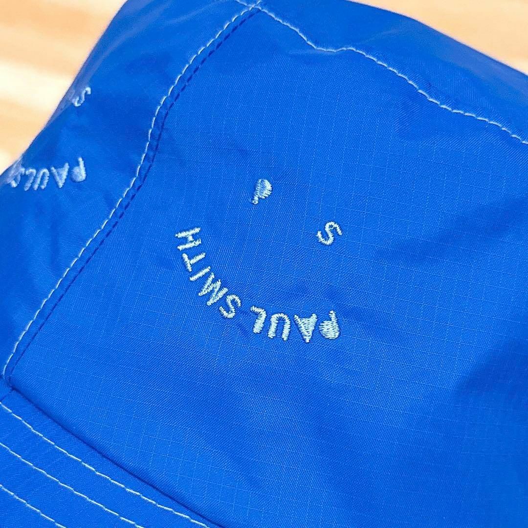 Paul Smith(ポールスミス)の美品/廃番【ポールスミス】スマイル マルチ ロゴ ナイロン ハット軽量 青ブルー メンズの帽子(ハット)の商品写真