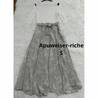アプワイザーリッシェ(Apuweiser-riche)のApuweiser-riche　ニットコンビフラワーワンピース　Sドッキング(ロングワンピース/マキシワンピース)