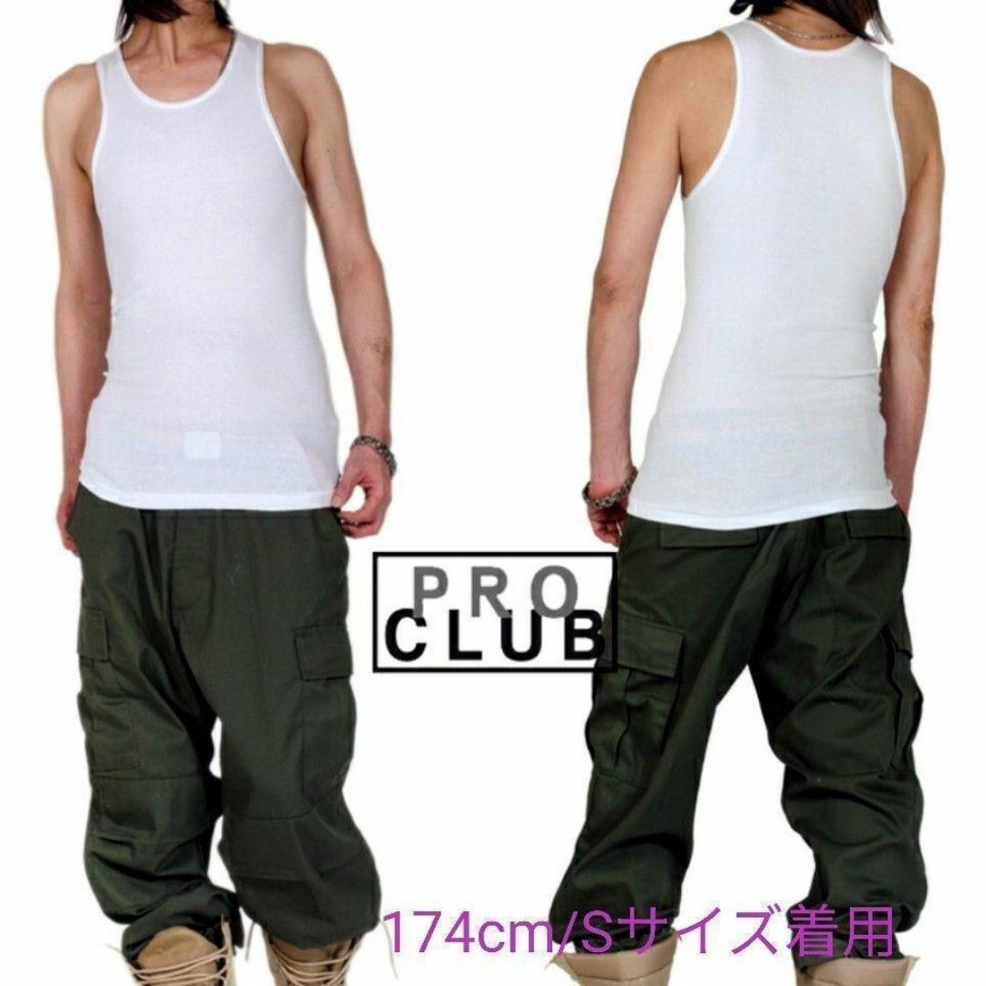 PRO CLUB(プロクラブ)の新品未使用 プロクラブ リブ編み タンクトップ 白黒 2枚セット Sサイズ メンズのトップス(タンクトップ)の商品写真