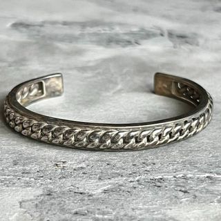 ヴィンテージ(VINTAGE)のVINTAGE ヴィンテージ シルバー チェーン エッジ デザイン バングル(バングル/リストバンド)