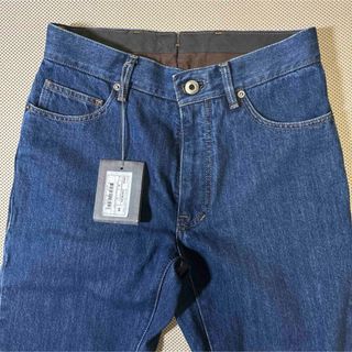 エルメネジルドゼニア(Ermenegildo Zegna)の【即日発送】レザーロゴパッチ ウォッシュデニムジーンズ(デニム/ジーンズ)