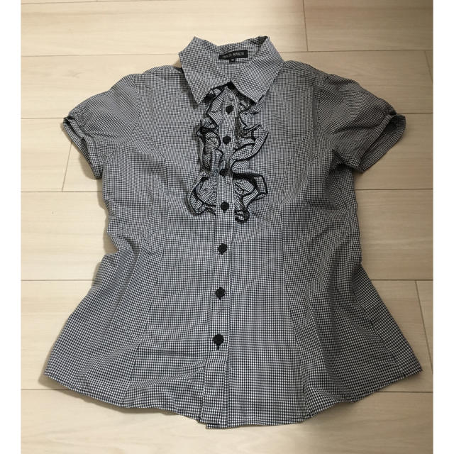 MISCH MASCH(ミッシュマッシュ)のギンガムフリルブラウス レディースのトップス(シャツ/ブラウス(半袖/袖なし))の商品写真