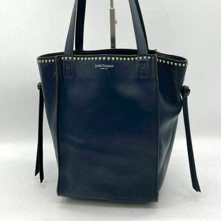 ジェイアンドエムデヴィッドソン(J&M DAVIDSON)の【美品】J&M DAVIDSON ベルミニ スタッズ ハンドバッグ ネイビー(ハンドバッグ)