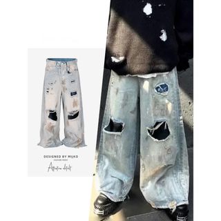 バレンシアガ(BALENCIAGA)のバギーシルエット　オーバーダメージ　デニム(デニム/ジーンズ)