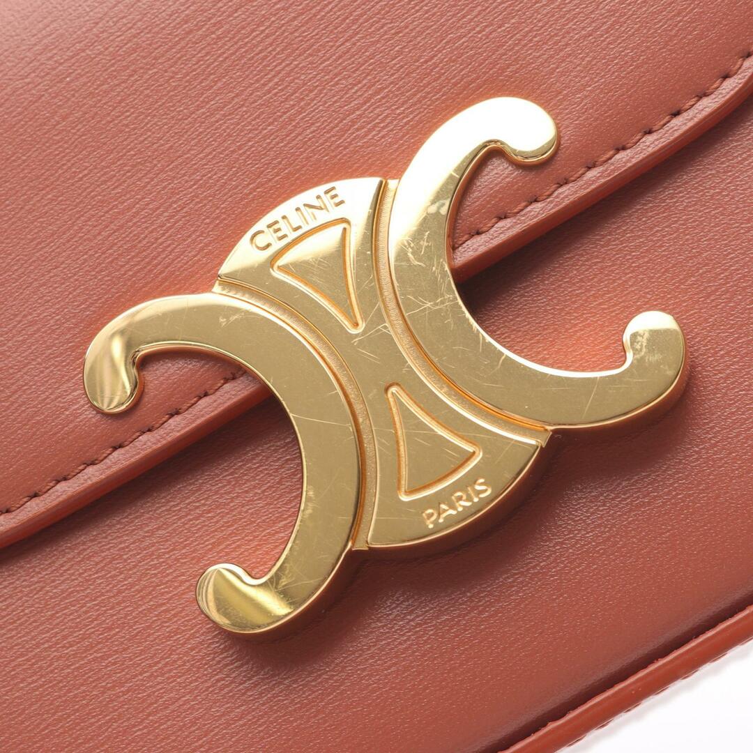 CELINE レザー トリオンフ ミニ バッグ ブラウン【人気商品】★ ミニクロード トリオンフ ショルダーバッグ レザー ブラウン