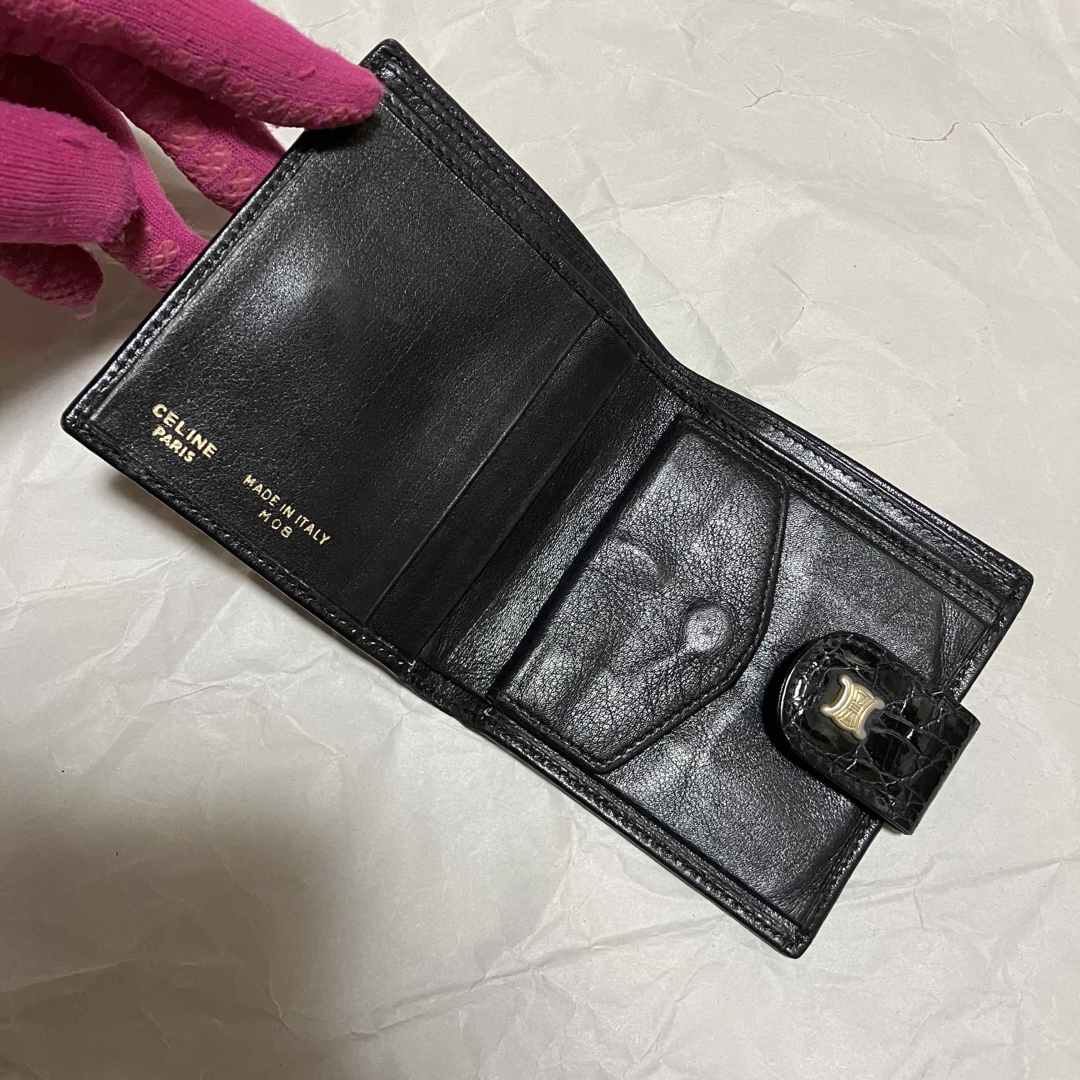 いろはにほへと CELINE セリーヌ レザー 二つ折り財布 ヴィンテージ CELINE - 【ヴィンテージ】【CELINE / セリーヌ】 レザー / 二