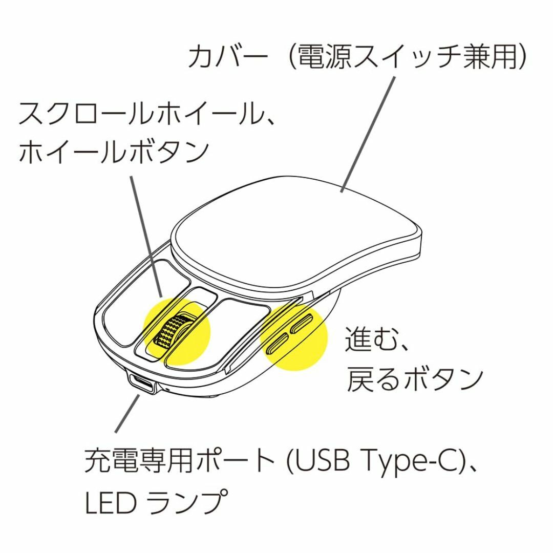 【特価セール】Digio2 無線 静音 5ボタン コンパクト マウス 充電式 ス スマホ/家電/カメラのPC/タブレット(PC周辺機器)の商品写真