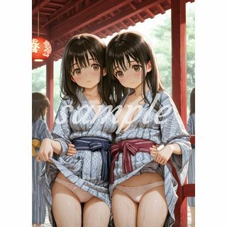 q-68[4K 高画質] A4 ポスター 美少女 美女 かわいい イラスト お尻(ポスター)