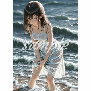 q-73[4K 高画質] A4 ポスター 美少女 美女 かわいい イラスト お尻(ポスター)