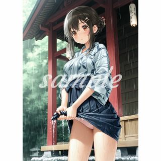 q-77[4K 高画質] A4 ポスター 美少女 美女 かわいい イラスト お尻(ポスター)
