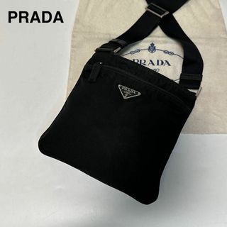 プラダ(PRADA)のr67【美品】プラダ　三角ロゴ　ナイロン　ブラック　ショルダーバッグ　サコッシュ(ショルダーバッグ)