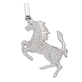 ダイヤモンド(1.10ct) 馬モチーフ ペンダントトップ PT900 プラチナ 鑑別書【送料無料】【中古】25110427(チャーム)