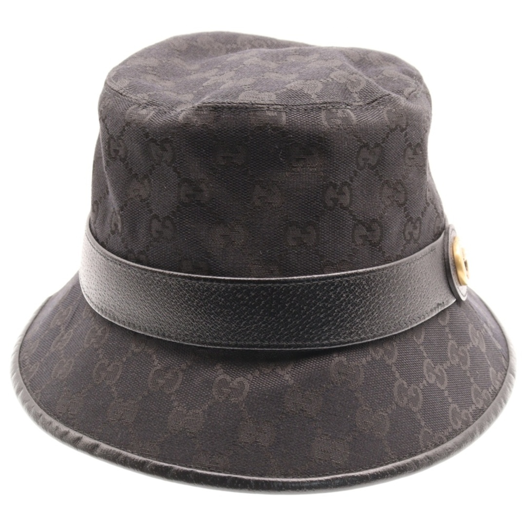 GUCCI(グッチ)のGUCCI グッチ オリジナル GGキャンバス バケットハット 576587 4HG53 ブラック メンズの帽子(ハット)の商品写真