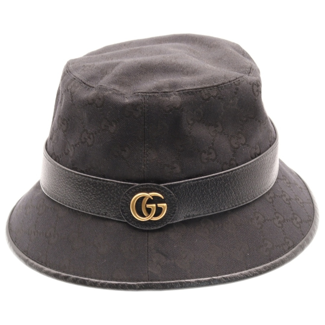 GUCCI(グッチ)のGUCCI グッチ オリジナル GGキャンバス バケットハット 576587 4HG53 ブラック メンズの帽子(ハット)の商品写真