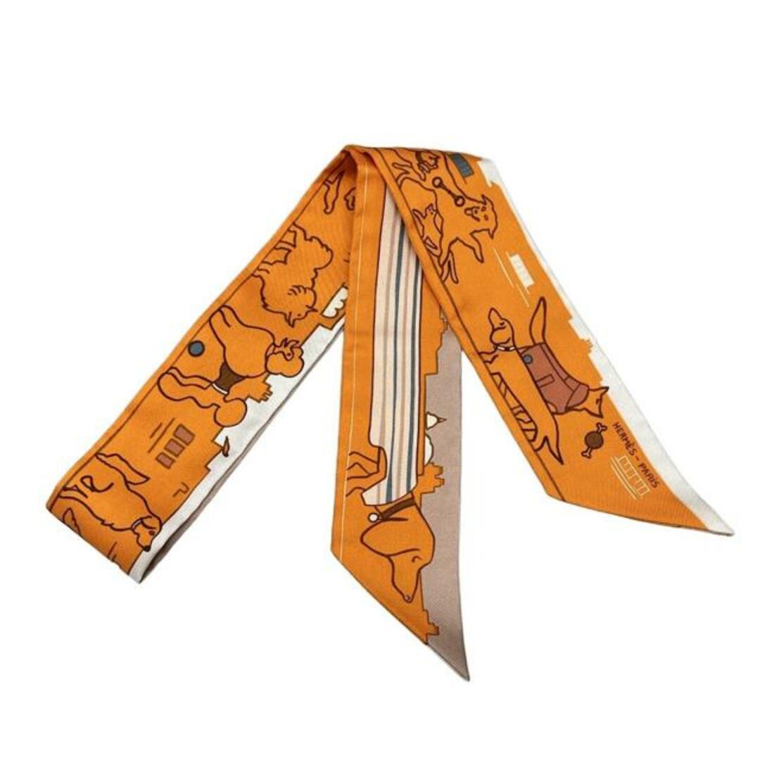 HERMES　パリジャンヌの犬　ツイリー　エルメス　24SS　リボンスカーフ HERMES パリジャンヌの犬 ツイリー エルメス 24SS リボンスカーフ