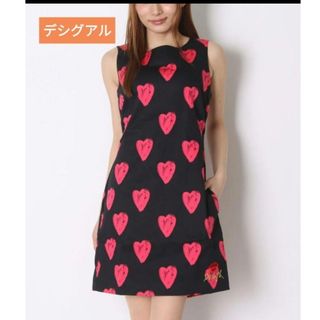 デシグアル(DESIGUAL)の新品　未使用　ハート柄のワンピース　デシグアル(ひざ丈ワンピース)
