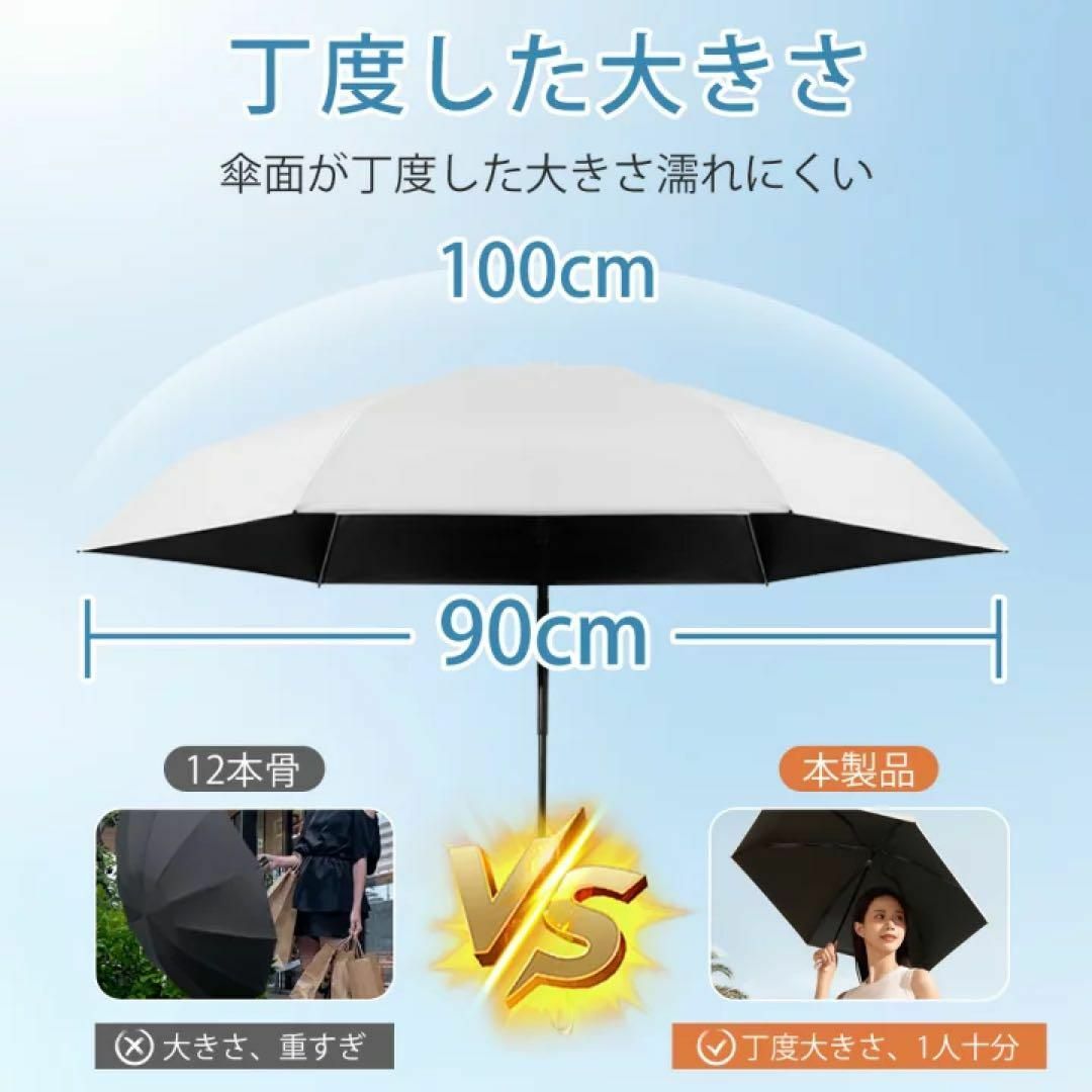 日傘 超軽量 折りたたみ傘 完全遮光 UPF50+ UVカット100% 晴雨兼用 レディースのファッション小物(傘)の商品写真