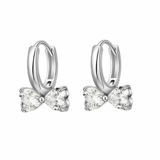 MIKAMU リボン フープピアス レディース 人気 最高級ジルコニア 18K (その他)