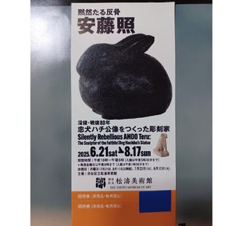 安藤照展  招待券1枚(美術館/博物館)