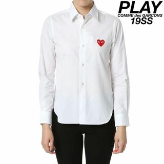 コムデギャルソン(COMME des GARCONS)の希少 19年製 プレイコムデギャルソン 上質 ハートパッチ デザイン シャツ M(シャツ/ブラウス(長袖/七分))