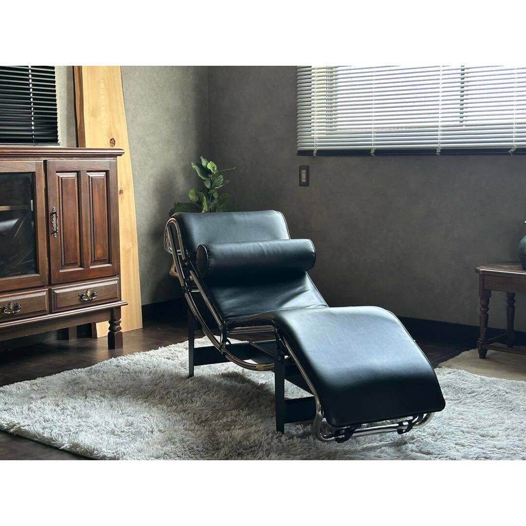 モダン　LC4 シェーズロング ブラックレザー　カッシーナ　ルコルビジェ　GH インテリア/住まい/日用品のソファ/ソファベッド(一人掛けソファ)の商品写真