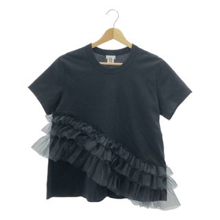 【美品】  noir kei ninomiya / ノワールケイニノミヤ | 2024SS | コットン チュールドッキング クルーネックカットソー | M | ブラック | レディース(Tシャツ(半袖/袖なし))
