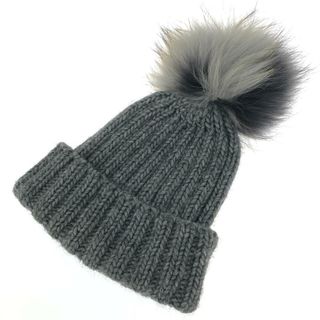 カシラ(CA4LA)の良好 CA4LA カシラ ニット帽 帽子   グレー  レディース ファー　240001153462(ニット帽/ビーニー)
