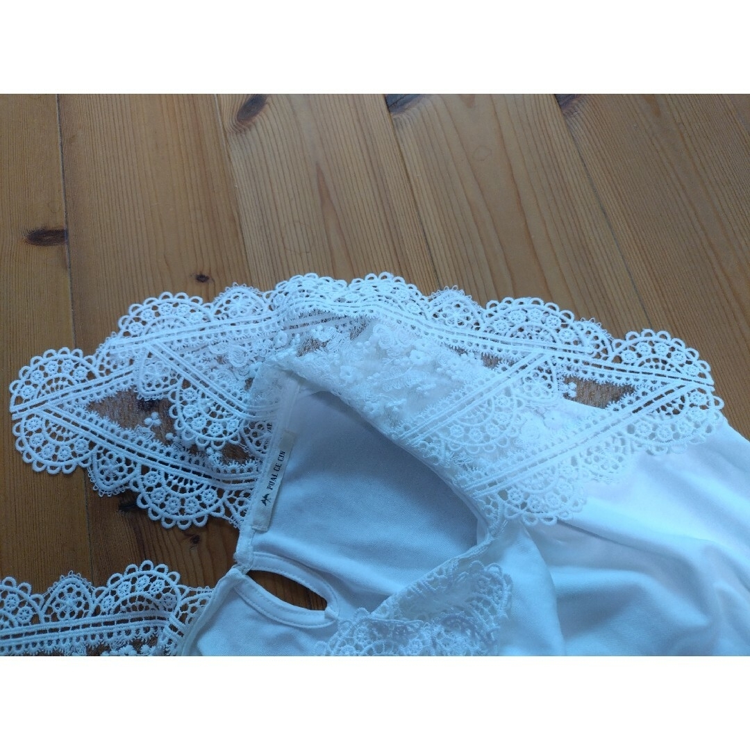 pual ce cin(ピュアルセシン)のPUAL CE CIN☆襟レーストップス レディースのトップス(Tシャツ(半袖/袖なし))の商品写真