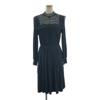 ヴィヴィアンタム(VIVIENNE TAM)の【美品】  VIVIENNE TAM / ヴィヴィアンタム | レーヨン レース ハイネック ドレス ワンピース | 40 | ブラック | レディース(ロングワンピース/マキシワンピース)